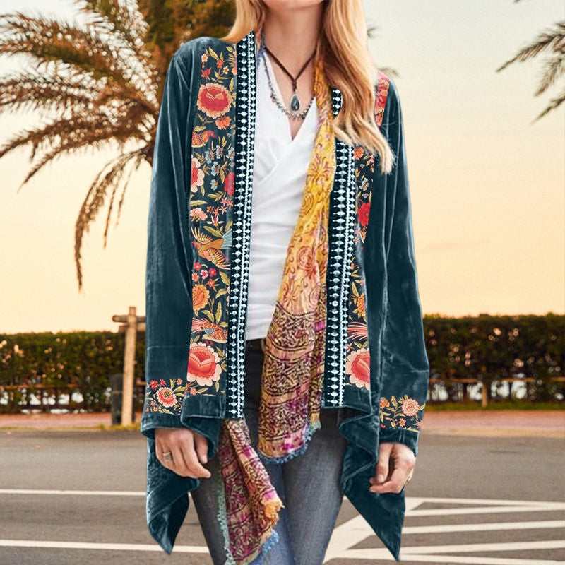 Boho blomstret cardigan