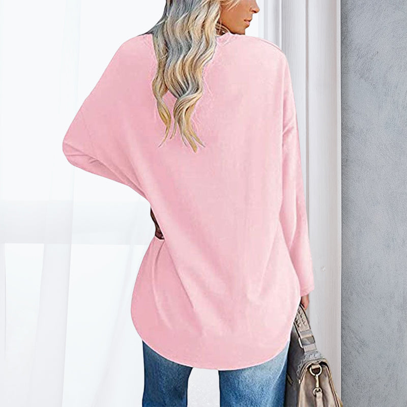 Drop Sleeve Bluse med V-udskæring