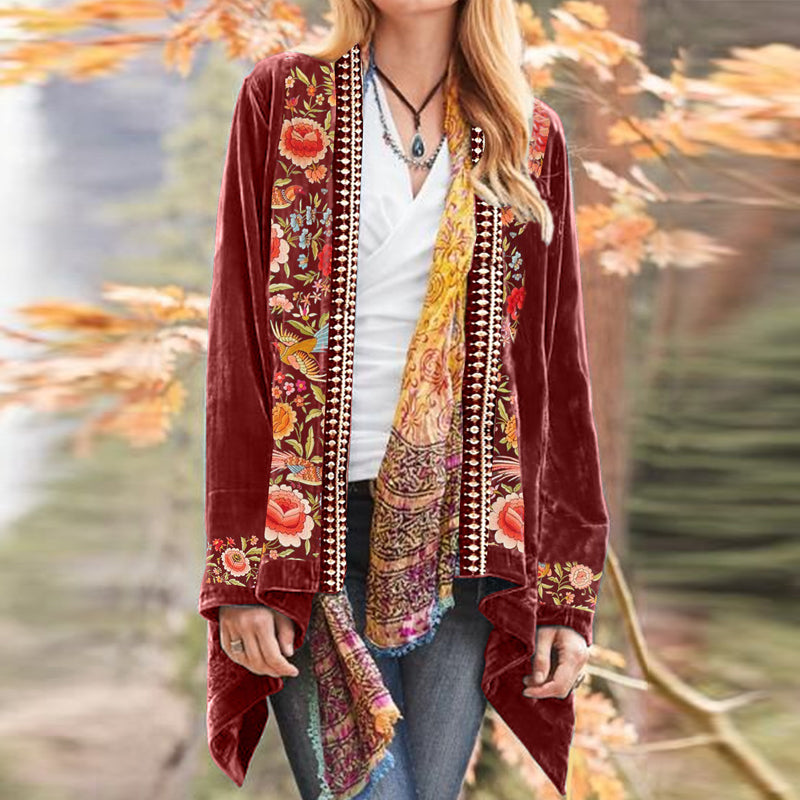 Boho blomstret cardigan