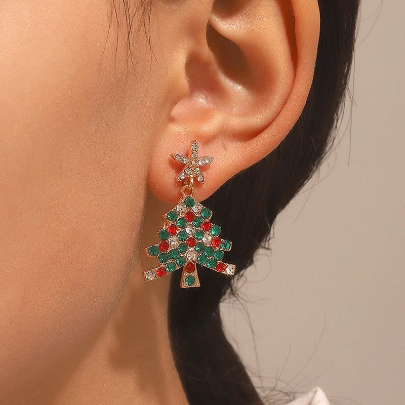 Sparkling Christmas Tree Earrings