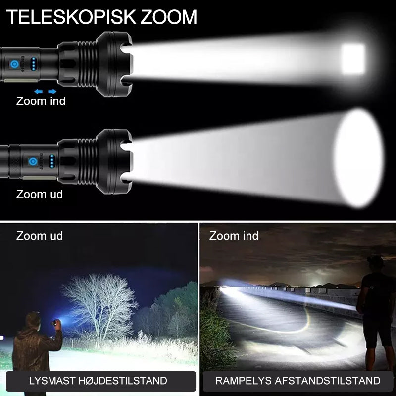 Genopladelig Taktisk LED Laserlommelygte