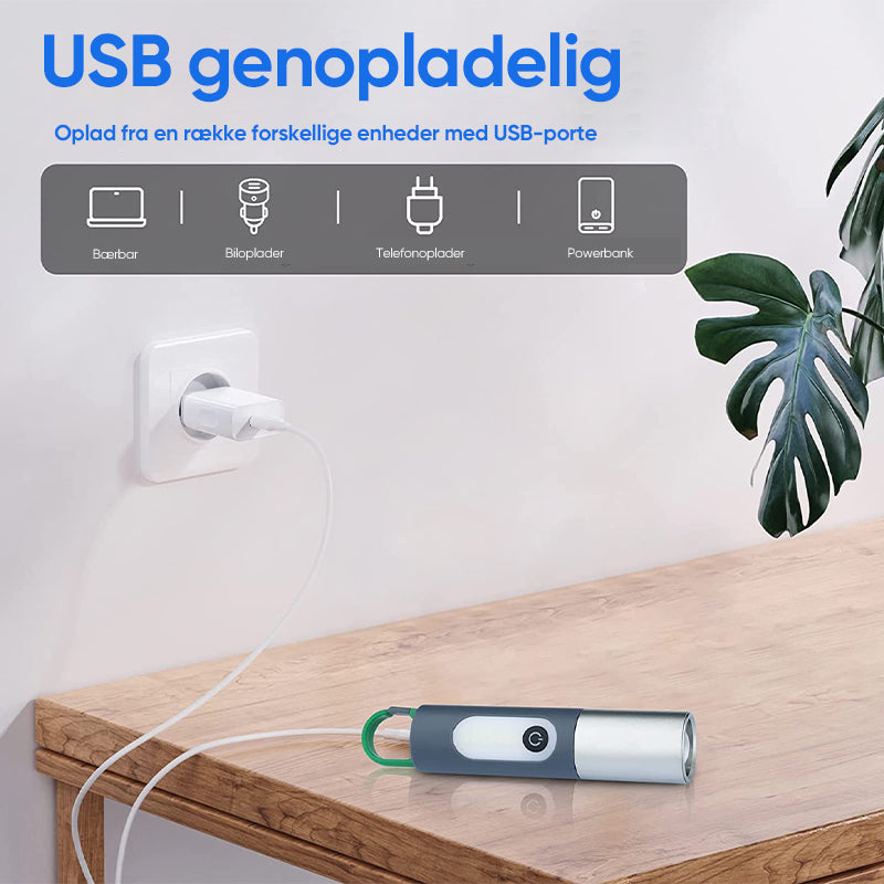 Genopladelig LED Lommelygte