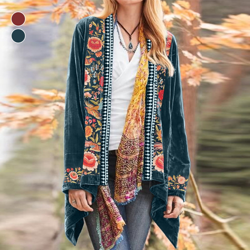 Boho blomstret cardigan