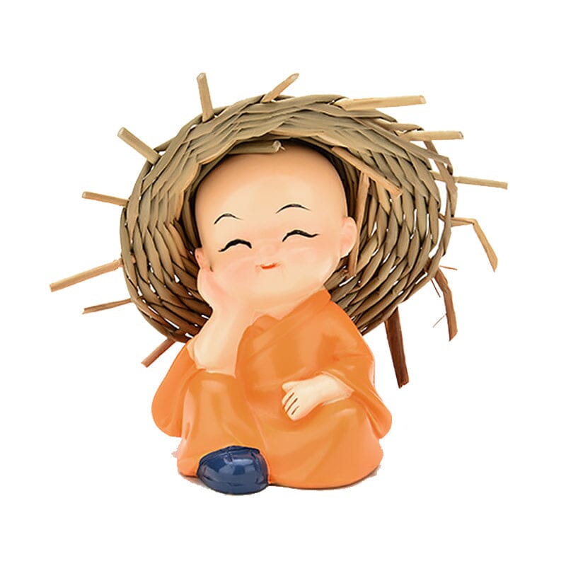 Babymunke-figur med hat i polyharpiks (4stk)